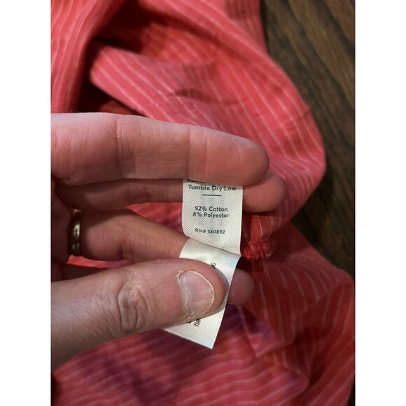 NWT Marine Layer SS Slub Henley Striped Tee Shirt Baked Apple Red Mens Sz M - Picture 7 of 8